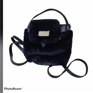NWOT Swarovski Small Blue Faux Fur Backpack